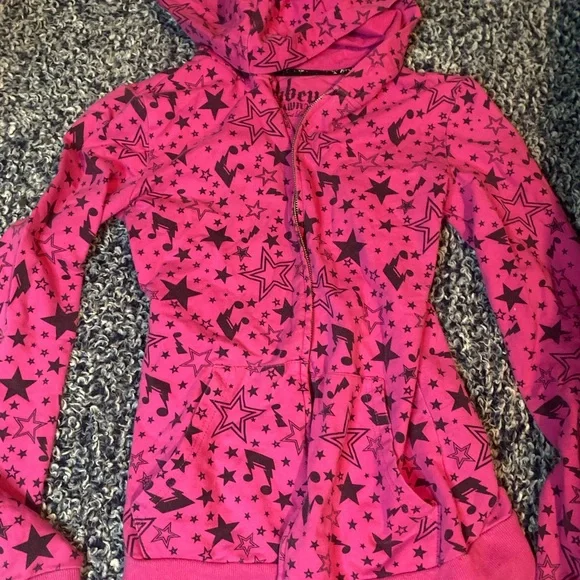 Abbey Dawn Pink Star Pattern Jacket - No zipper. No strings. - Picture 3 of 4
